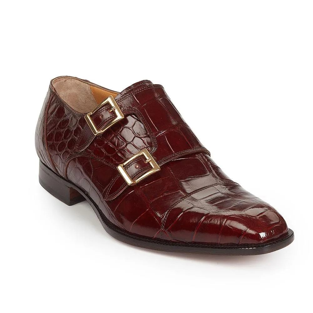 Mauri 4560 Men's Dress Via Spiga Alligator Burgundy Loafers (MA3012)