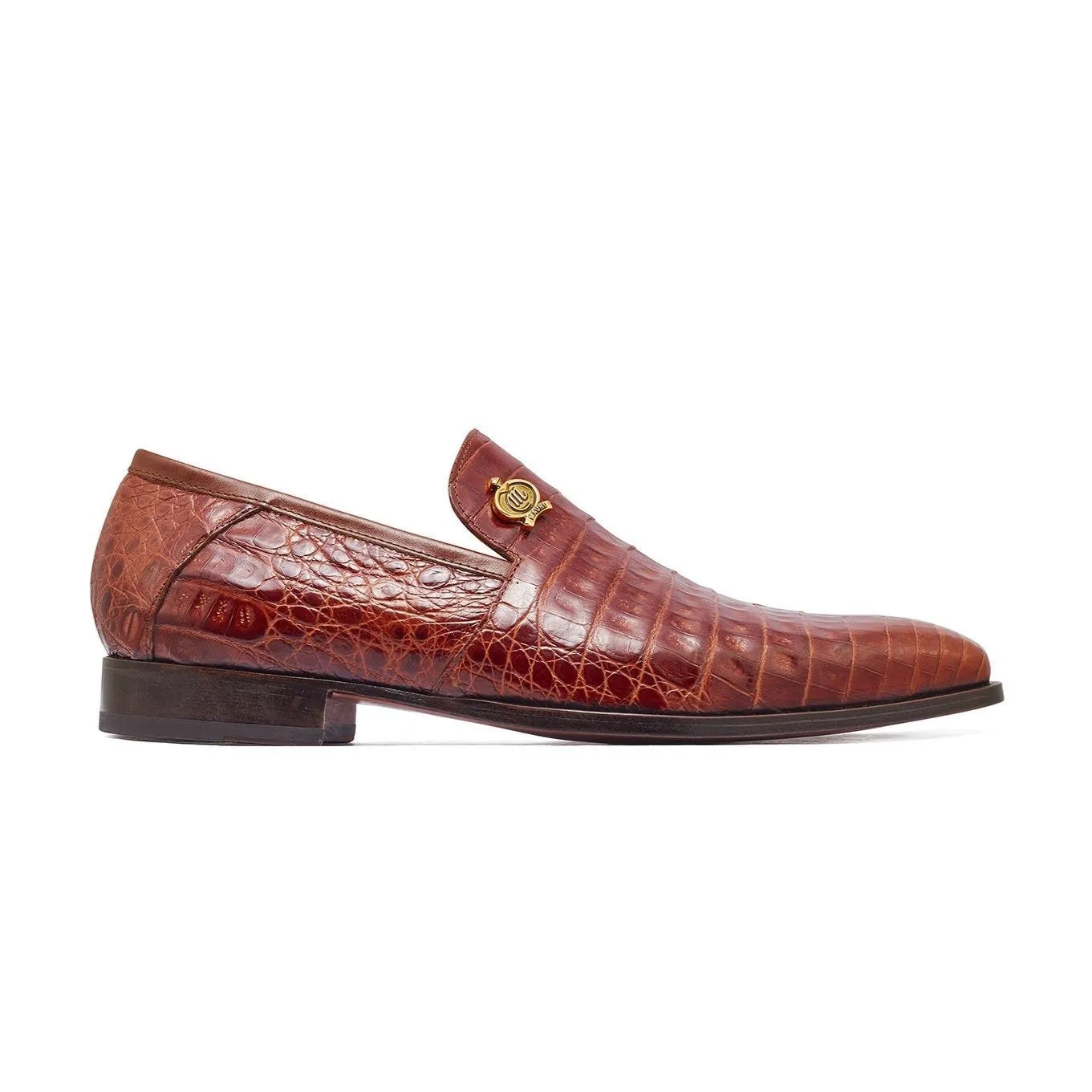 Mauri 4912 Monarch Men's Shoes Gold Exotic Crocodile Slip-On Loafers (MA5320)