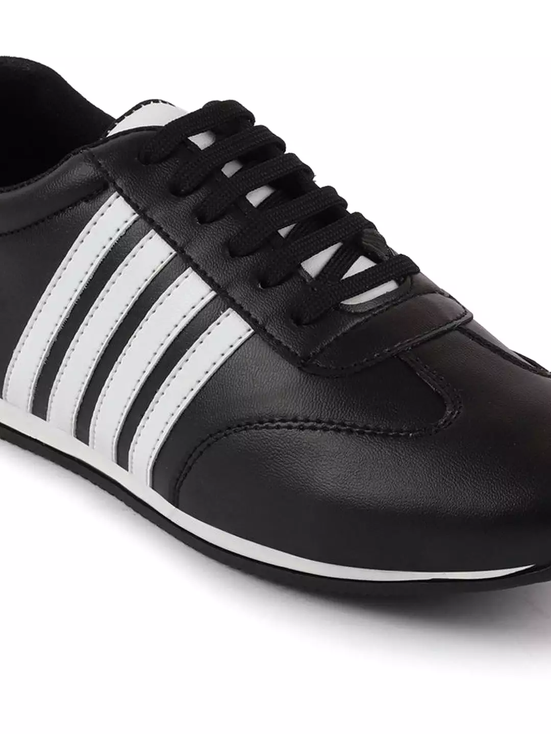 Men Black Casual Classic Lace Up Sneakers