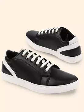 Men Black Stylish Lace Up Sneakers