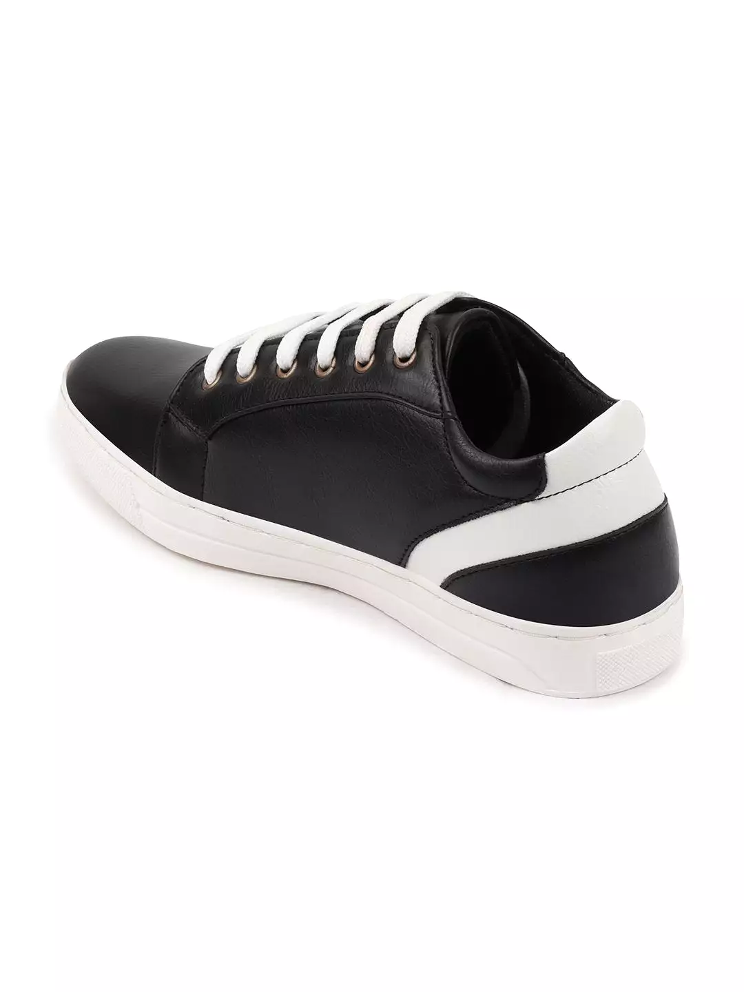 Men Black Stylish Lace Up Sneakers