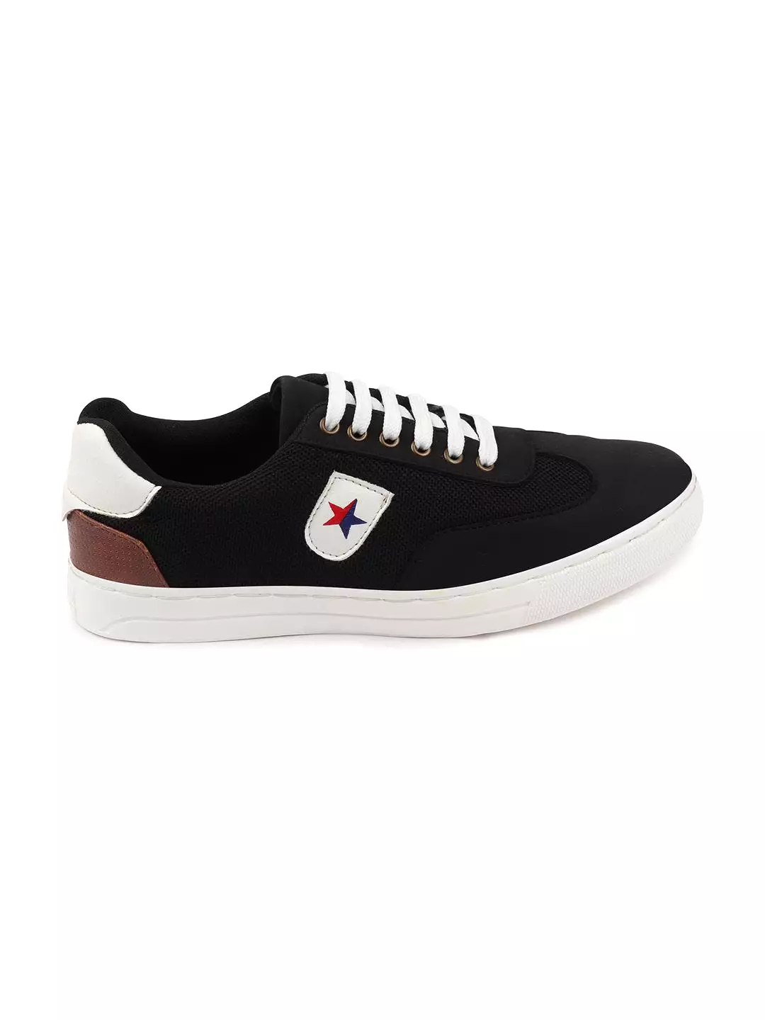 Men Black Trendy Lace Up Colorblocked Sneakers