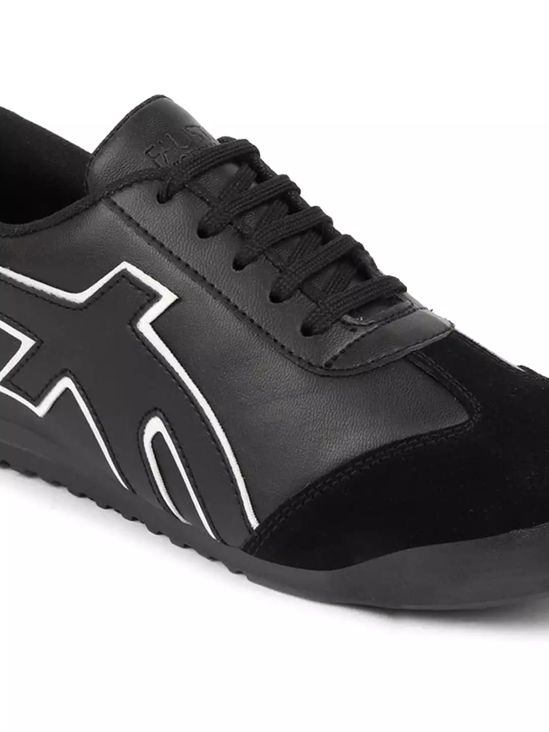 Men Black Trendy Lace Up Sneakers