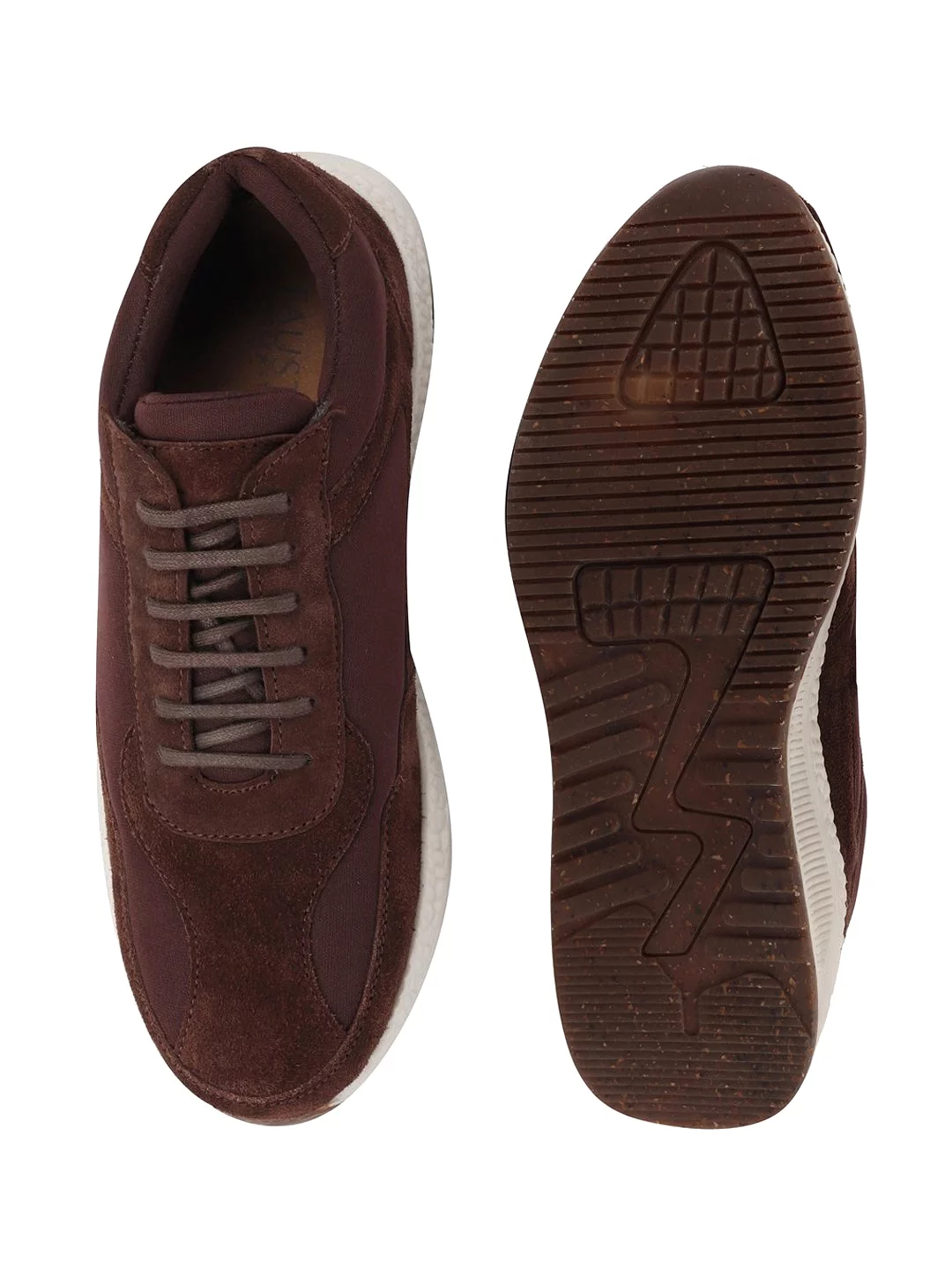 Men Brown Suede Leather Lace Up Casual Sneaker Shoes