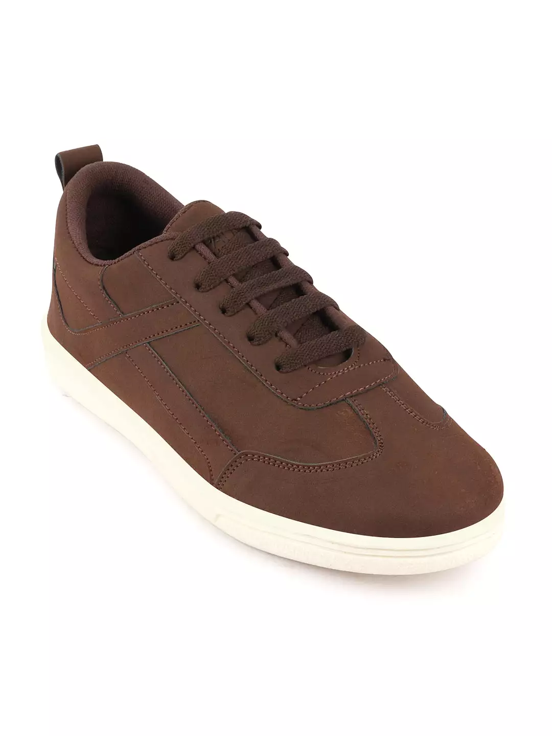 Men Brown Trendy Fashion Classic Super Light Speedy Runs Anti Skid Lace Up Sneakers Shoes