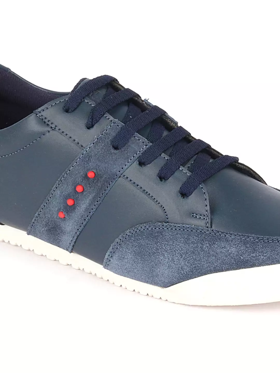 Men Navy Blue Classic Super Light Upper Soft Suede Leather Strap Lace Up Sneakers Shoes