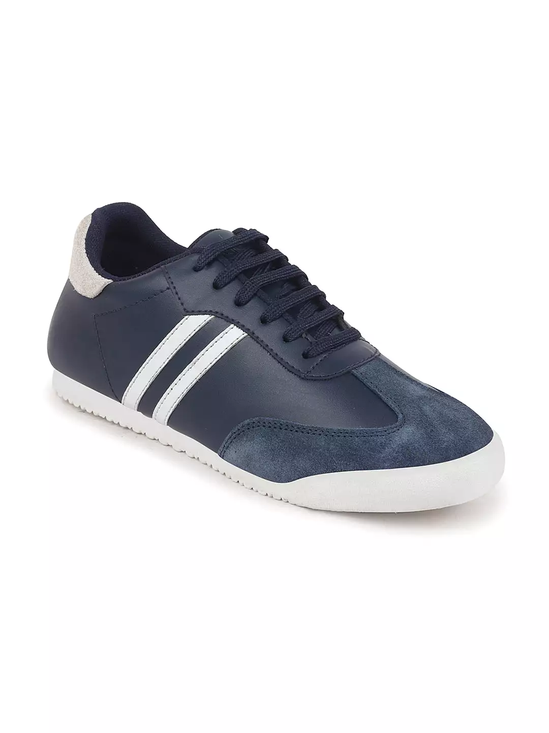 Men Navy Blue Lace Up Trendy Stylish Outdoor Fashion Sneakers