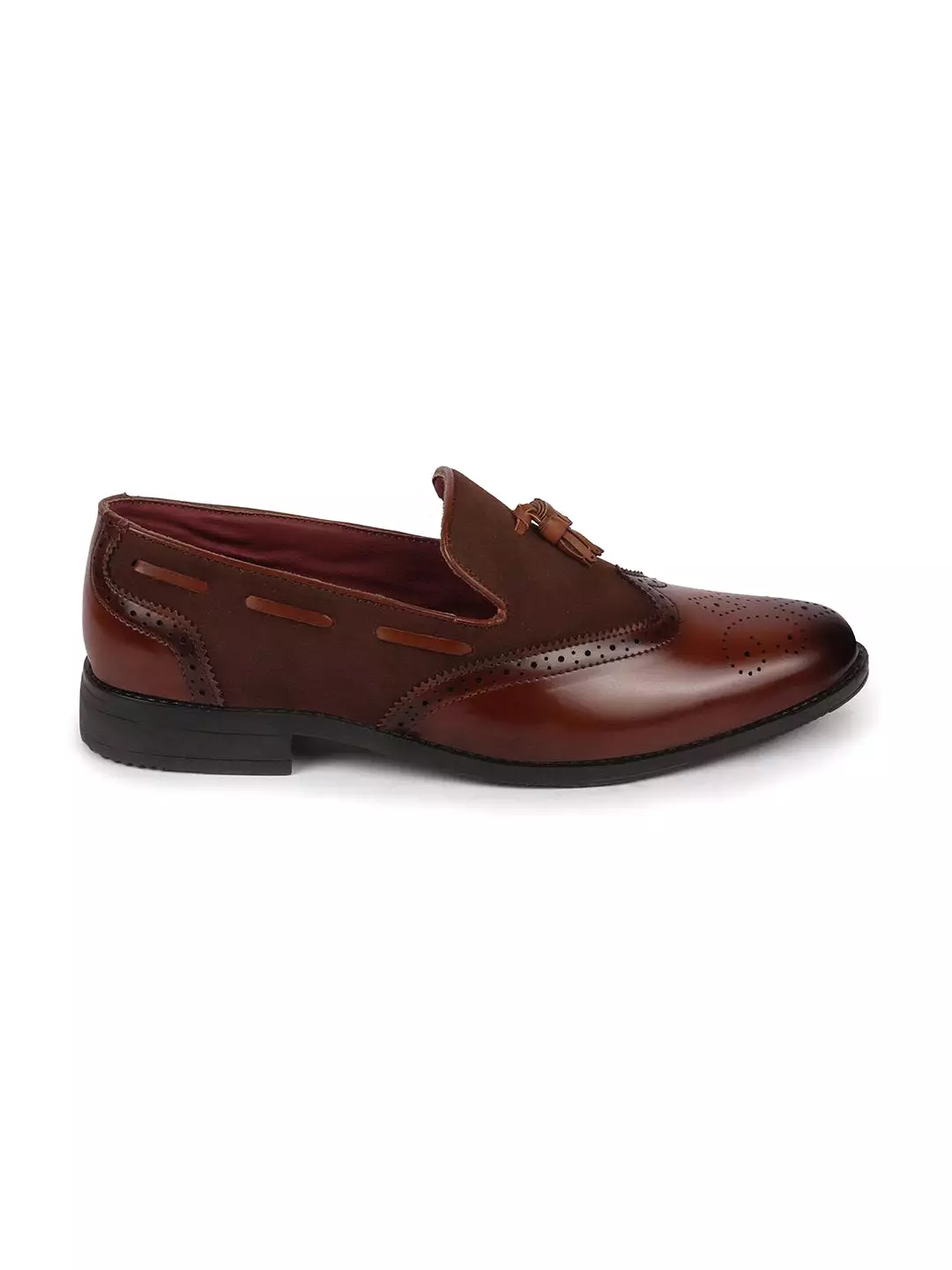 Men Party Brown Tassel Brogue Loafers