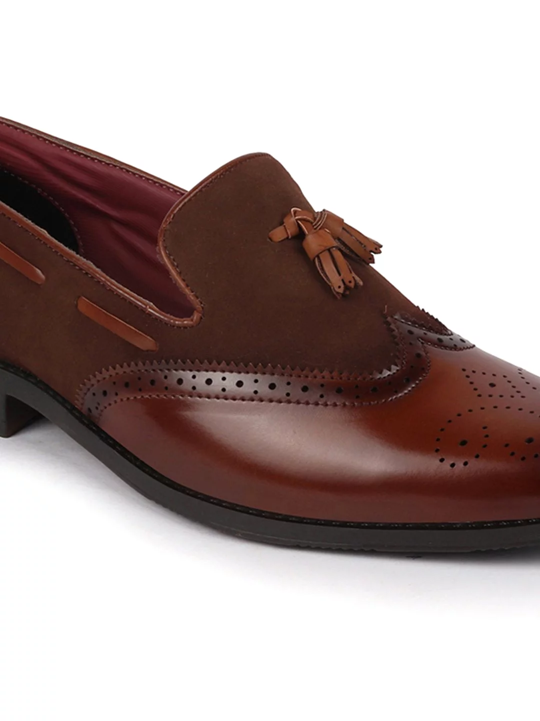 Men Party Brown Tassel Brogue Loafers