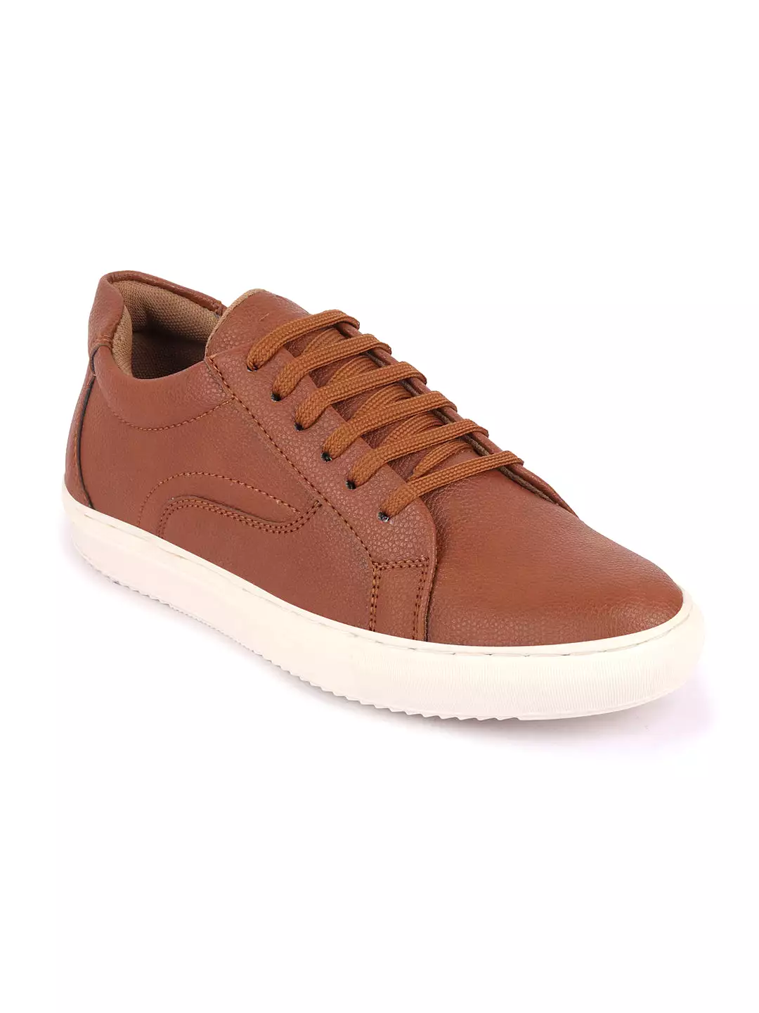 Men Tan Classic Outdoor Lace Up Sneakers