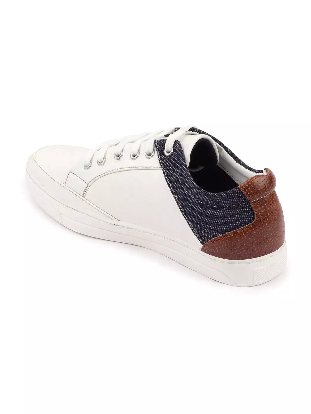 Men White Classic Lace Up Sneakers