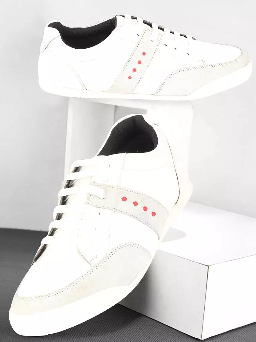 Men White Classic Super Light Upper Soft Suede Leather Strap Lace Up Sneakers Shoes