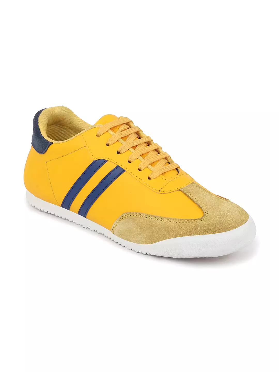 Men Yellow Lace Up Trendy Stylish Outdoor Fashion Sneakers