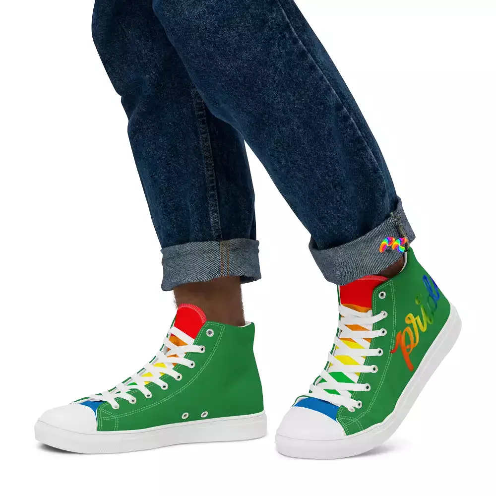 Men's Green Pride High Top Sneakers