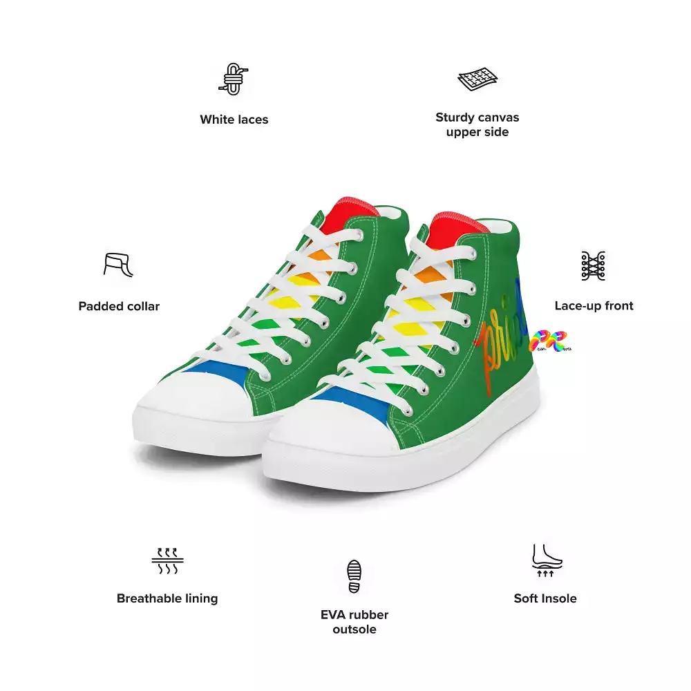 Men's Green Pride High Top Sneakers