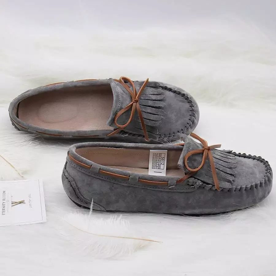 MIYAGINA Leather Women Loafers Handmade Moccasin Driving Shoe