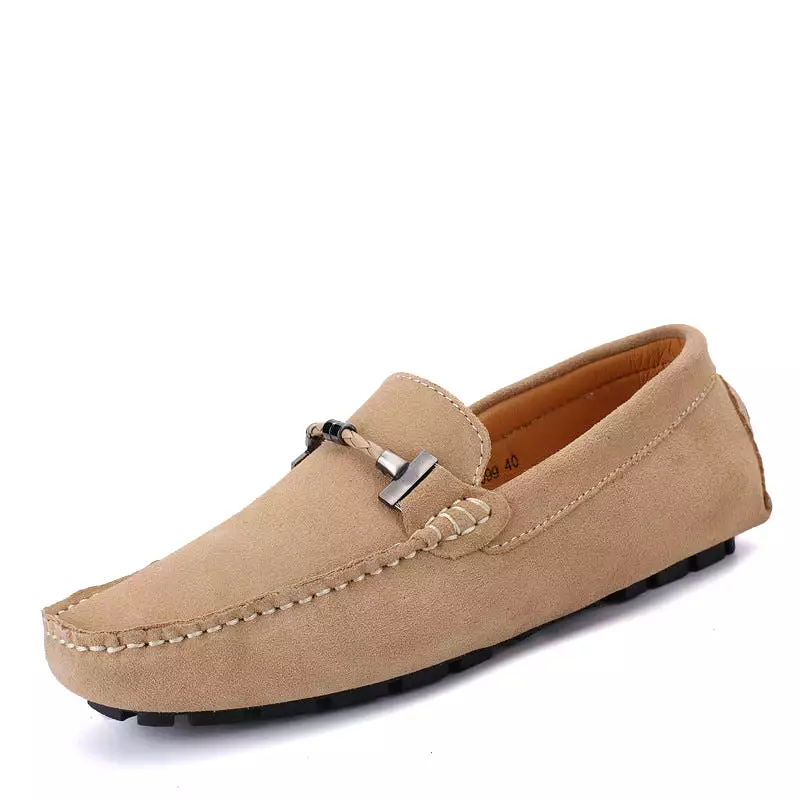 Miyagina Men Moccasins Leather Flat Casual Loafers Slip On Driving Shoes