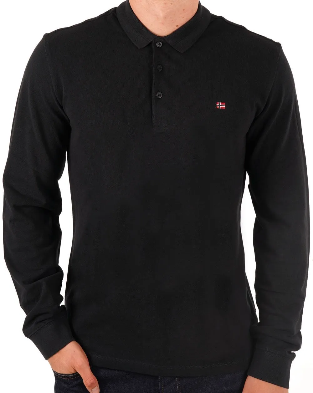 Napapijri Ealis LS Polo Shirt Black