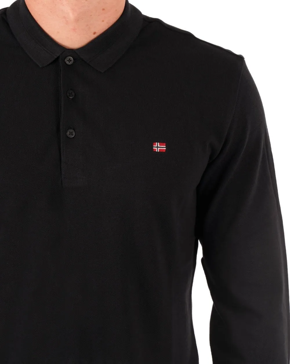 Napapijri Ealis LS Polo Shirt Black