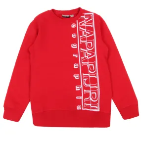 Napapijri Junior Vertical Logo  Red Sweatshirt