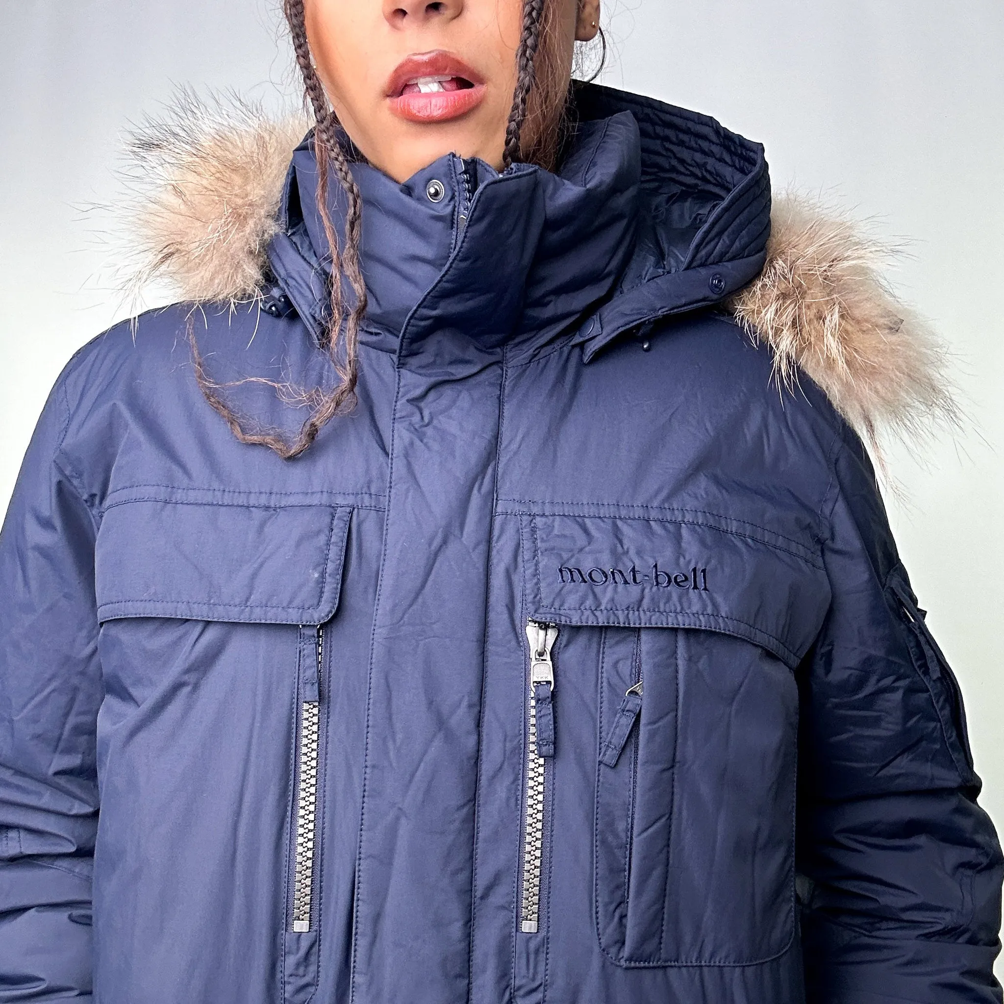 Navy Blue 90s Mont Bell Puffer Jacket Coat (M)