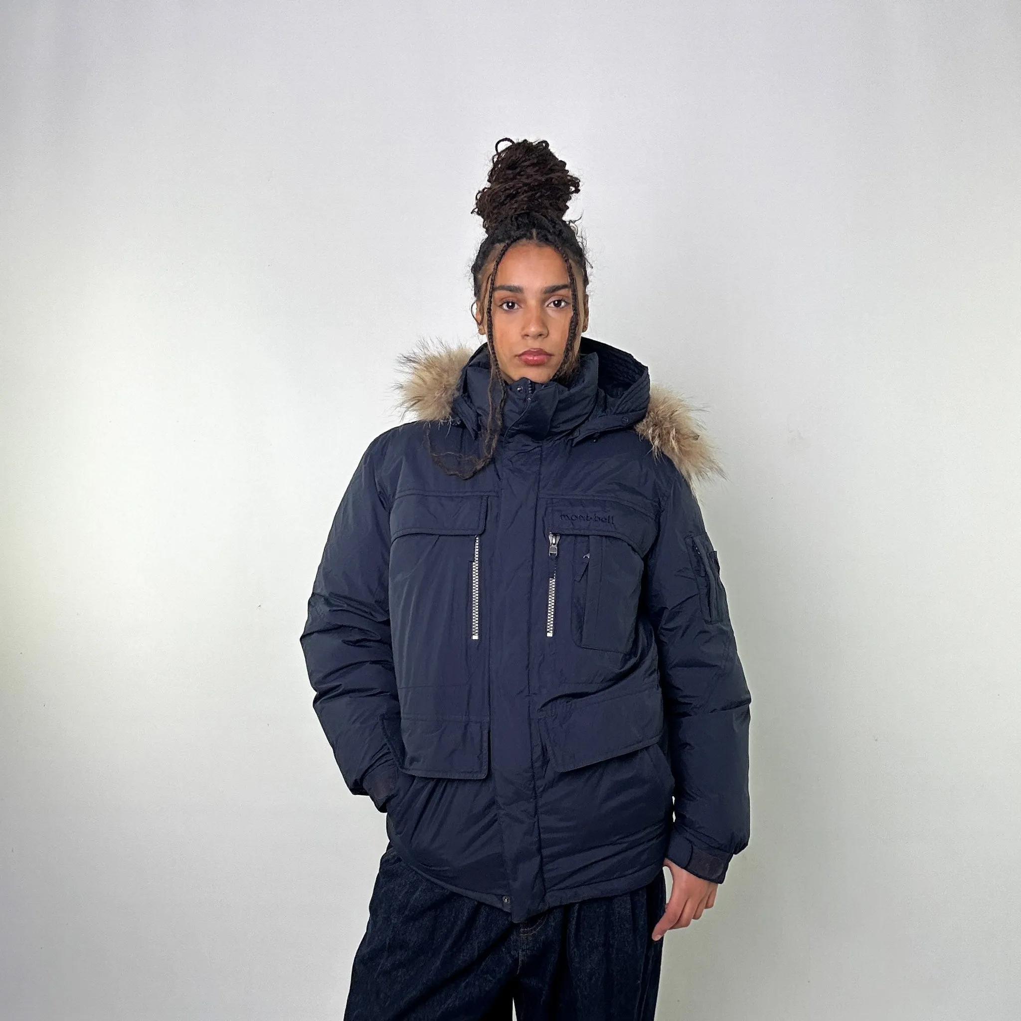 Navy Blue 90s Mont Bell Puffer Jacket Coat (M)