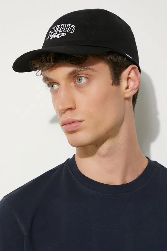 NEIGHBORHOOD cotton baseball cap Jet Cap-2 black color with a print 241YGNH.HT07