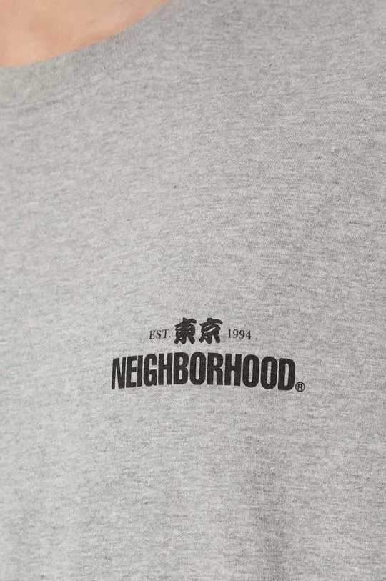 NEIGHBORHOOD cotton t-shirt NH . Tee men’s gray color with a print 241PCNH.ST04