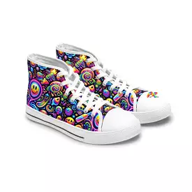 Neon Drip Women's  Rave High Top Canvas Sneakers