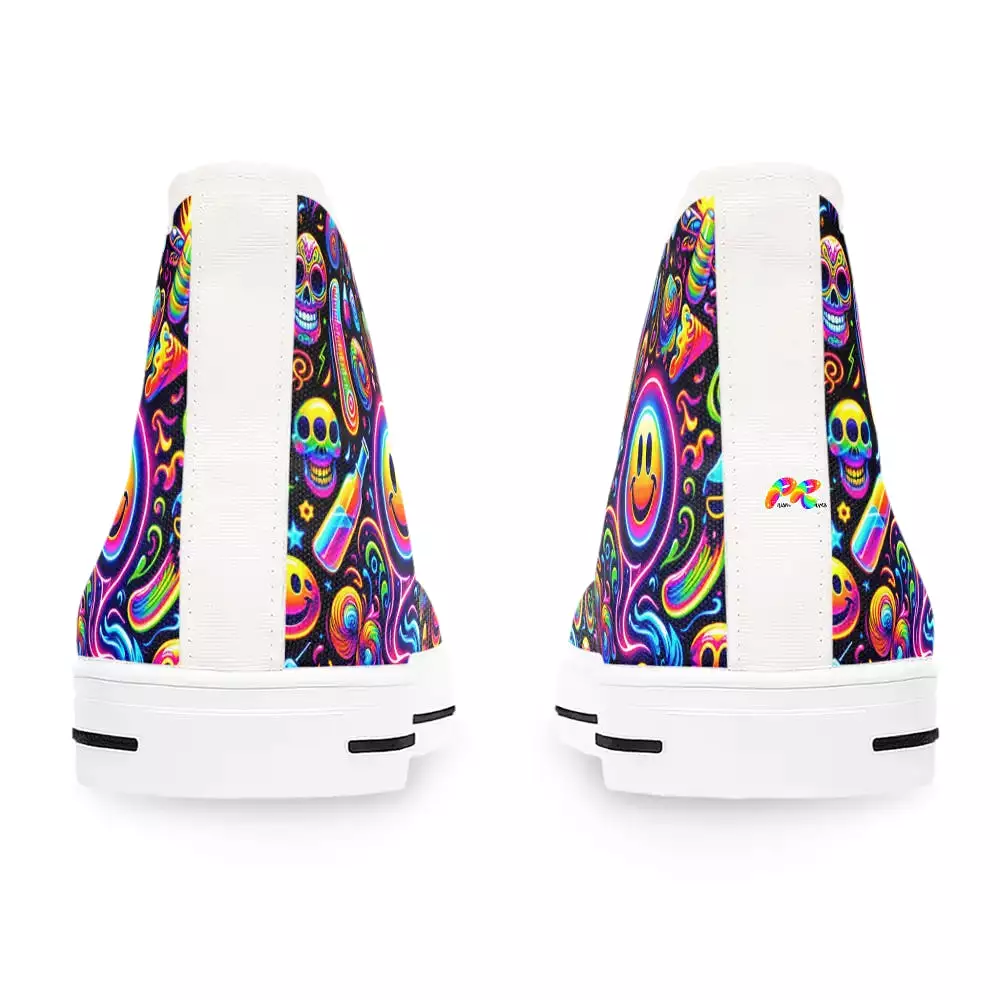 Neon Drip Women's  Rave High Top Canvas Sneakers