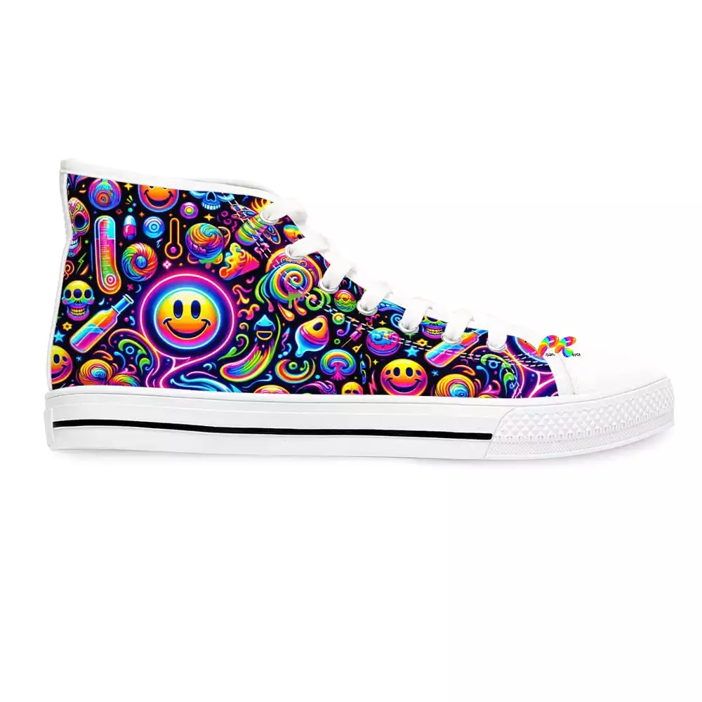 Neon Drip Women's  Rave High Top Canvas Sneakers