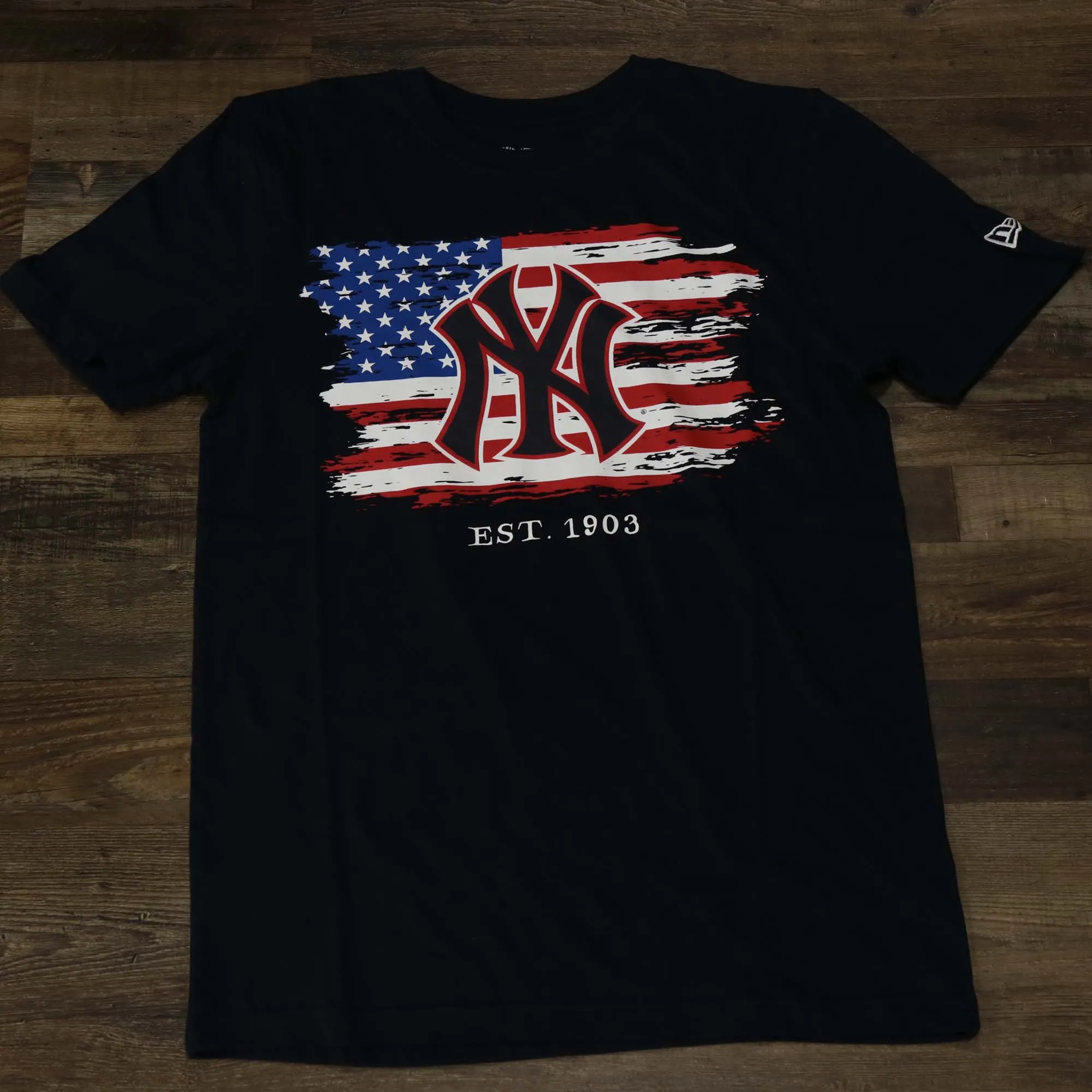 New York Yankees 2022 4th of July Stars and Stripes T-Shirt | New Era Navy