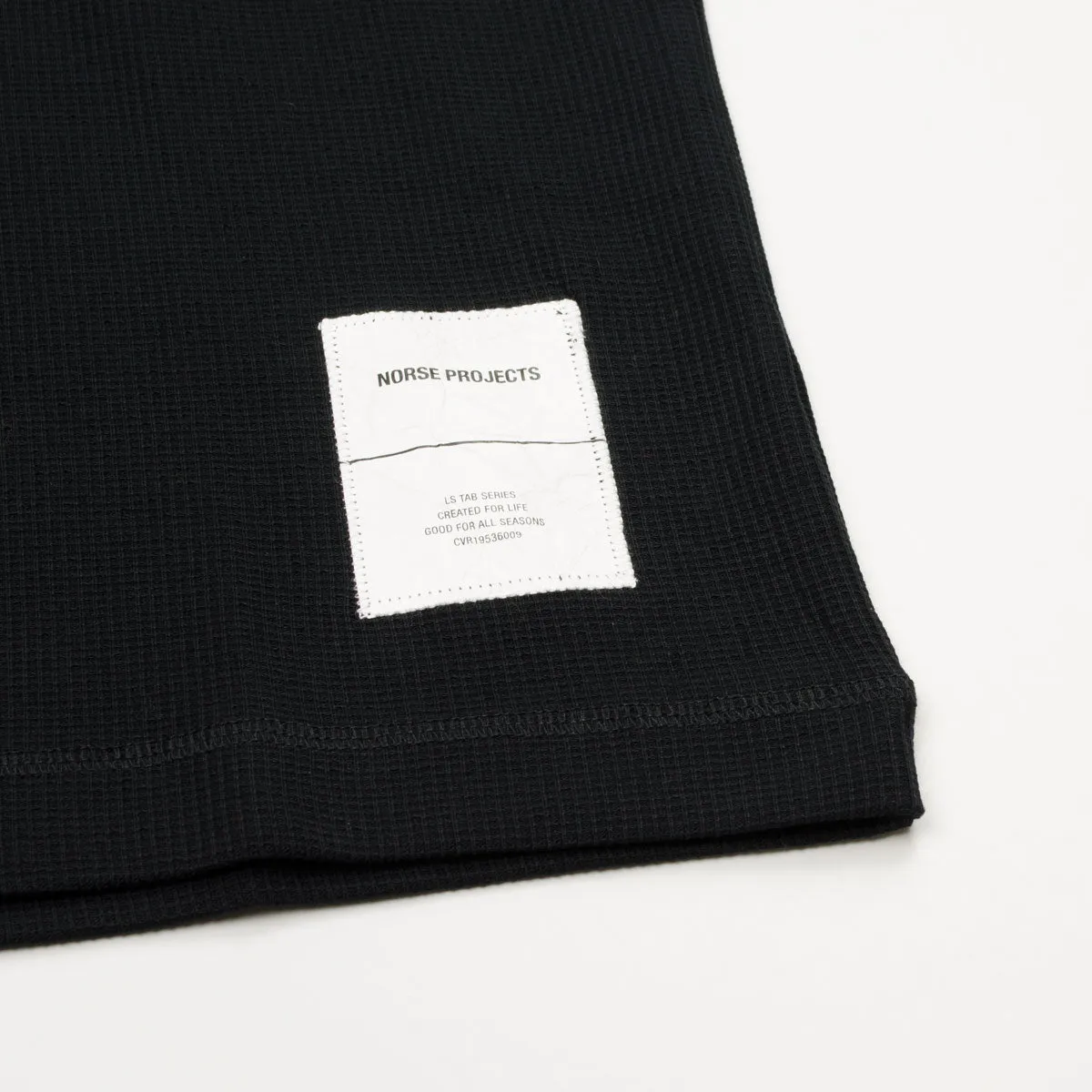 Norse Projects - Aske Tab Series Waffle LS T-shirt - Black