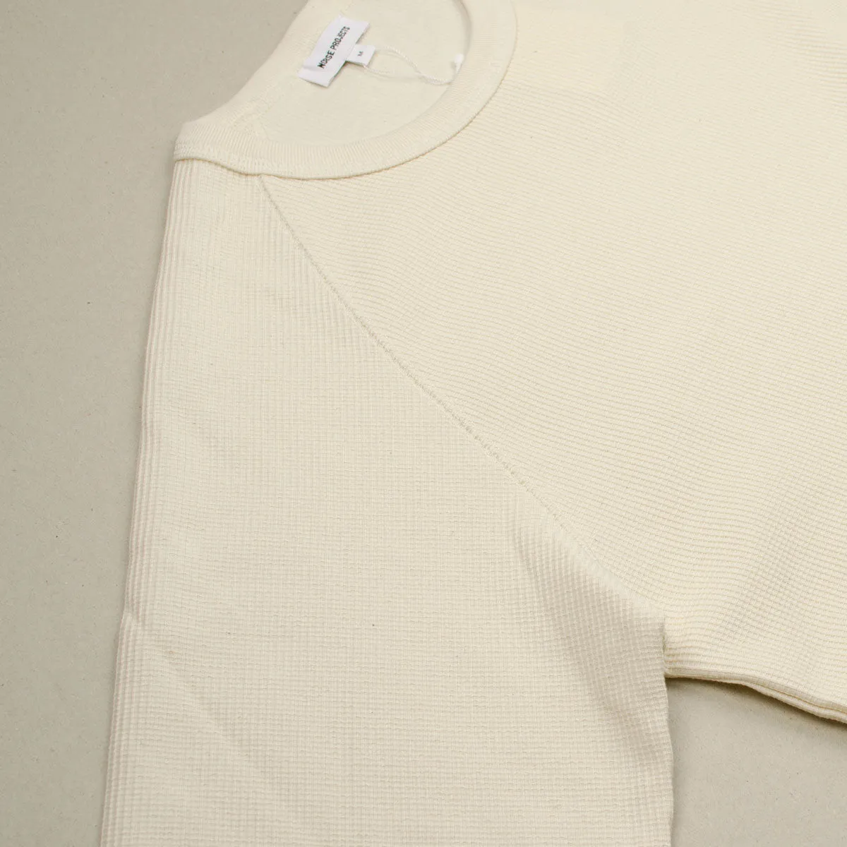 Norse Projects - Aske Tab Series Waffle LS T-shirt - Ecru