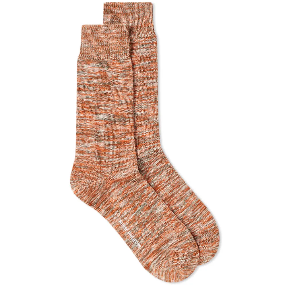 Norse Projects Bjarki Blend SockOxide Orange