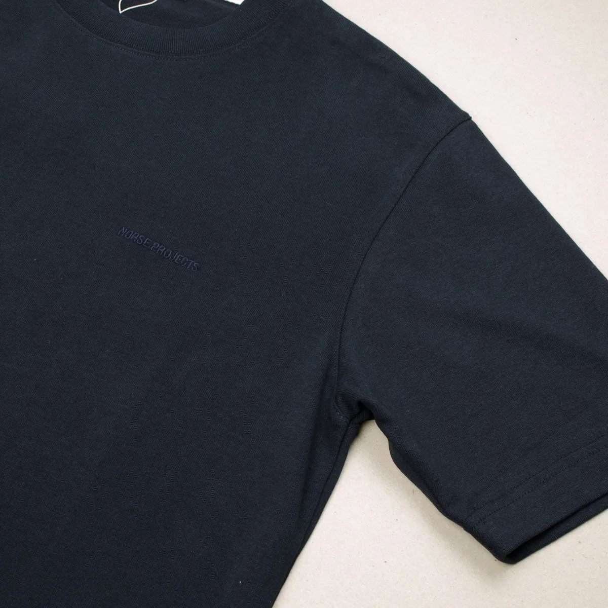 Norse Projects - Johannes Heavy Logo T-shirt - Dark Navy