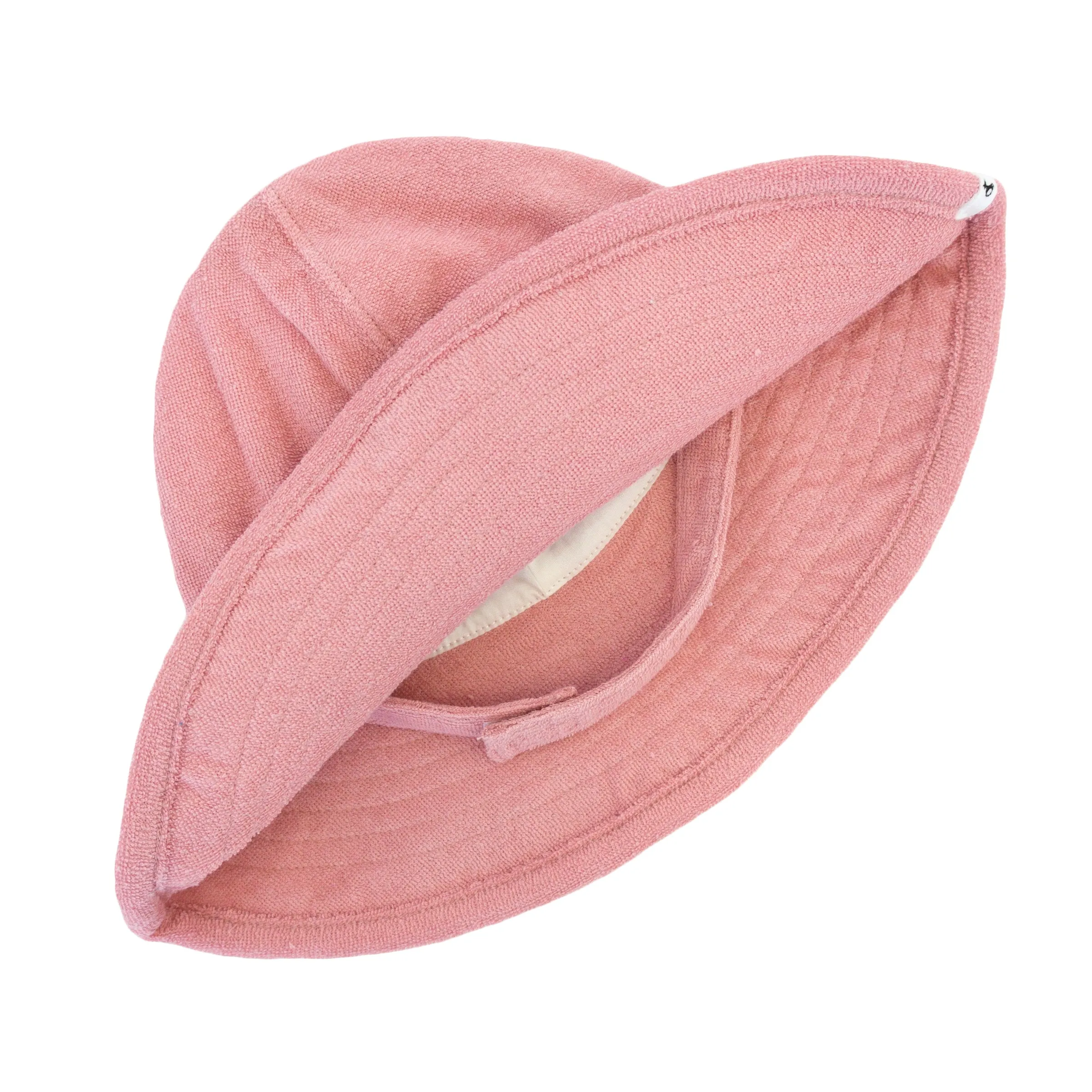 oh baby! Cotton Terry Sun Hat with Strap - Blush