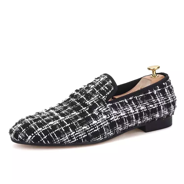 OneDrop Handmade Knit Fabric Men Party Wedding Prom Loafers