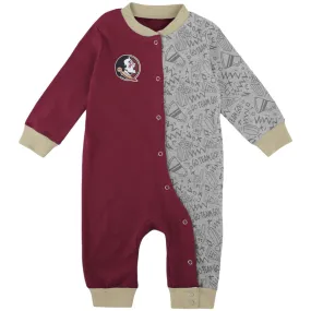 Outerstuff Infant Seminole Logo Playbook Long Sleeve Coverall - Garnet/Gold/Grey