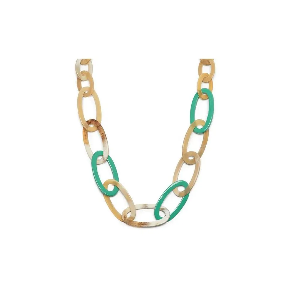 Oval Link Buffalo Horn Necklace