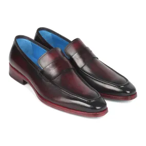 Paul Parkman 10PR23 Men's Shoes Purple Bunirshed Calf-Skin Leather Penny Loafers (PM6312)