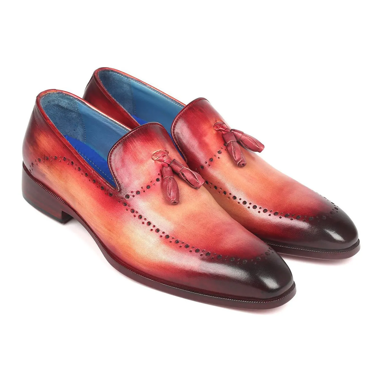 Paul Parkman 66T82-BUR Men's Shoes Burgundy Calf-Skin Leather Tassel Loafers (PM6267)