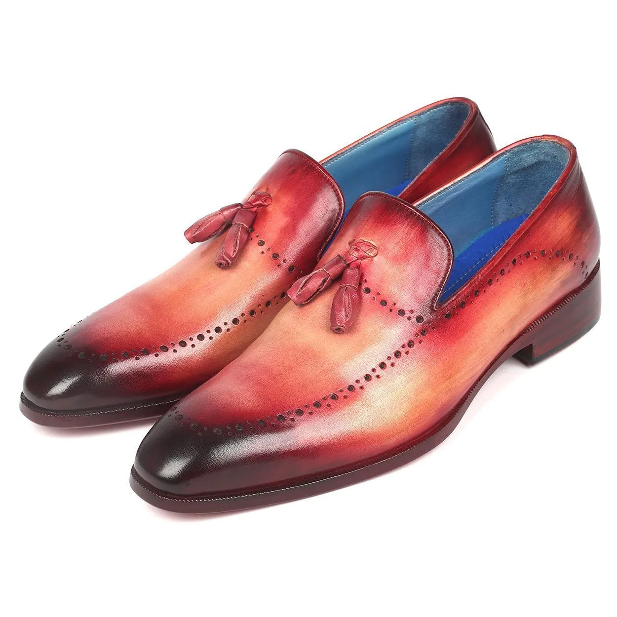 Paul Parkman 66T82-BUR Men's Shoes Burgundy Calf-Skin Leather Tassel Loafers (PM6267)