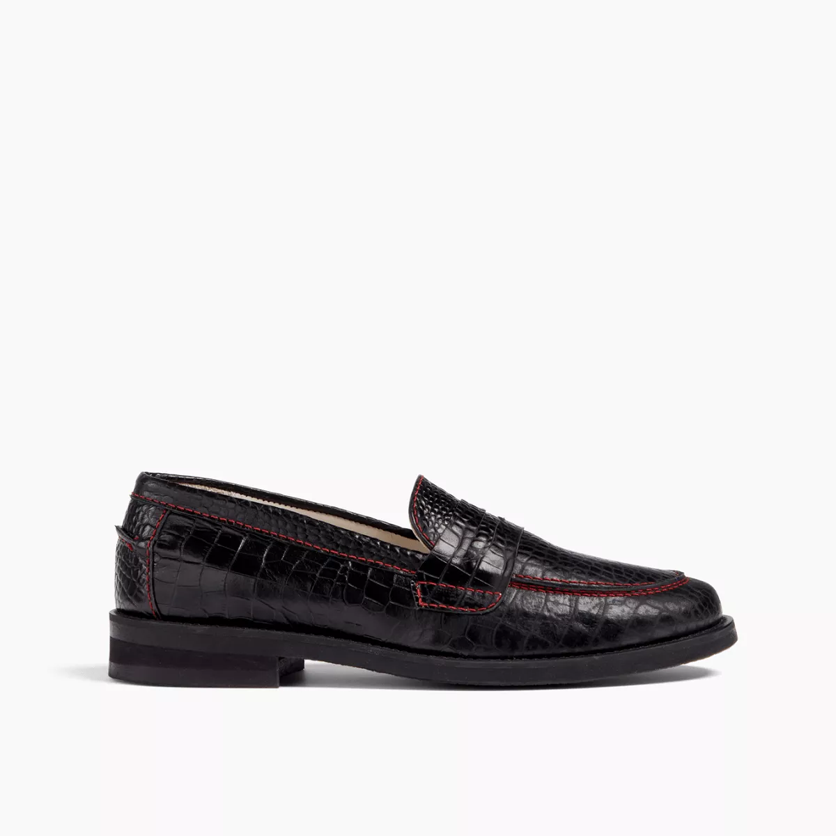 Peachy Den Black Croc Loafer - Women's