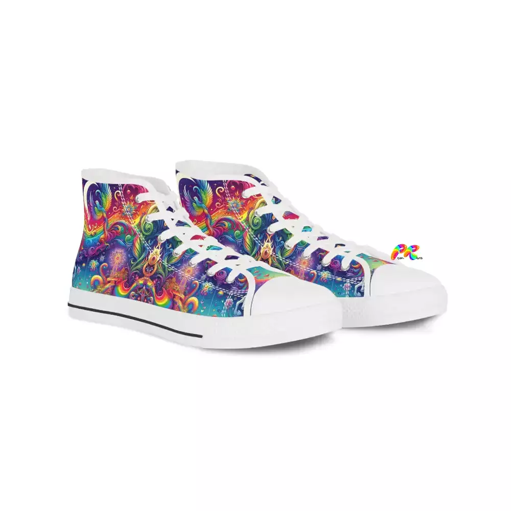 Rainbow Rider Pride Men's High Top Sneakers