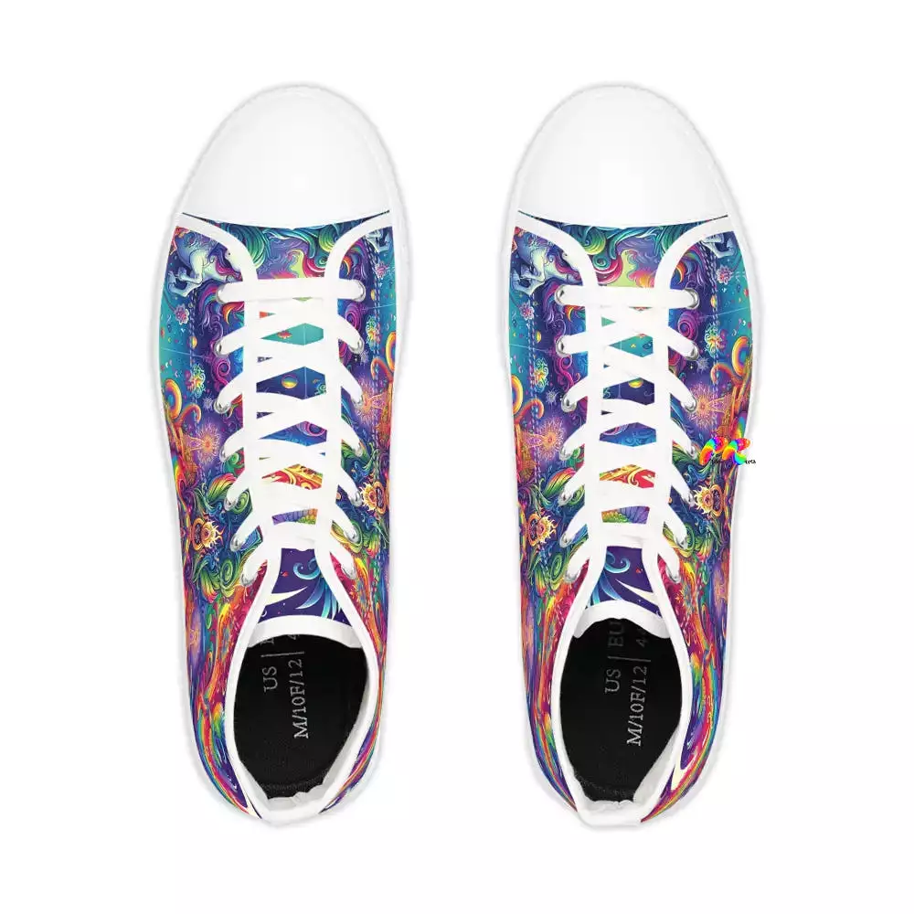 Rainbow Rider Pride Men's High Top Sneakers