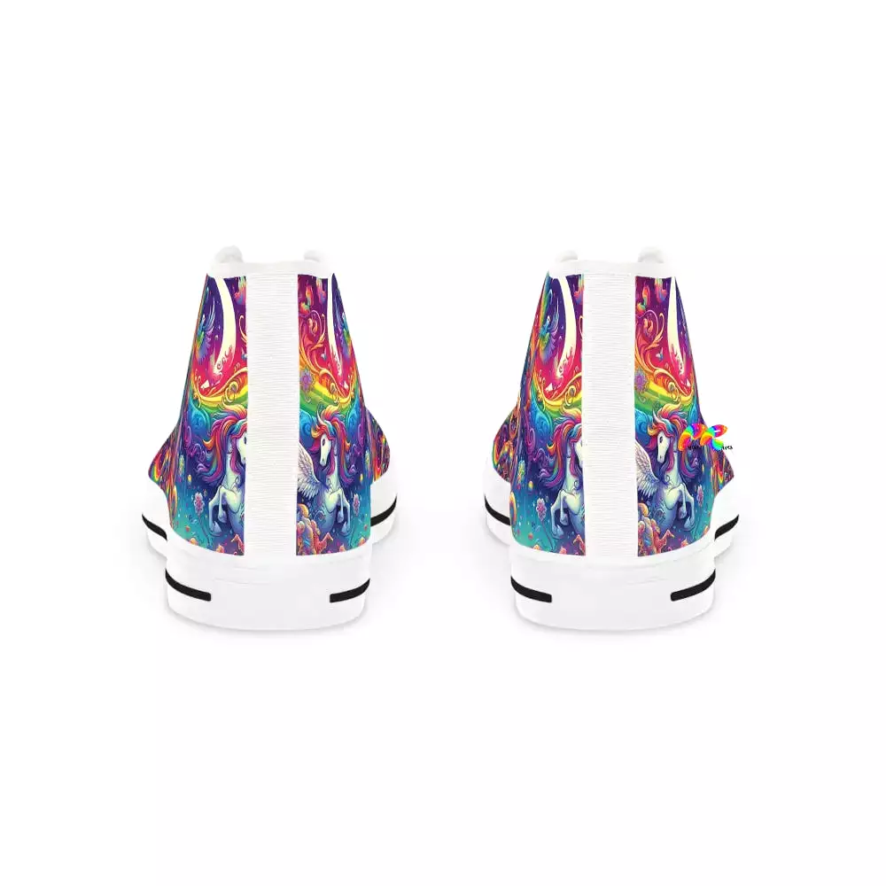 Rainbow Rider Pride Men's High Top Sneakers