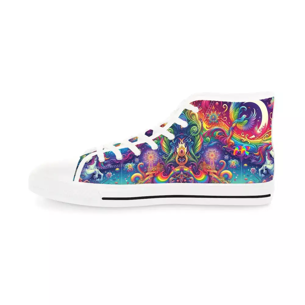 Rainbow Rider Pride Men's High Top Sneakers