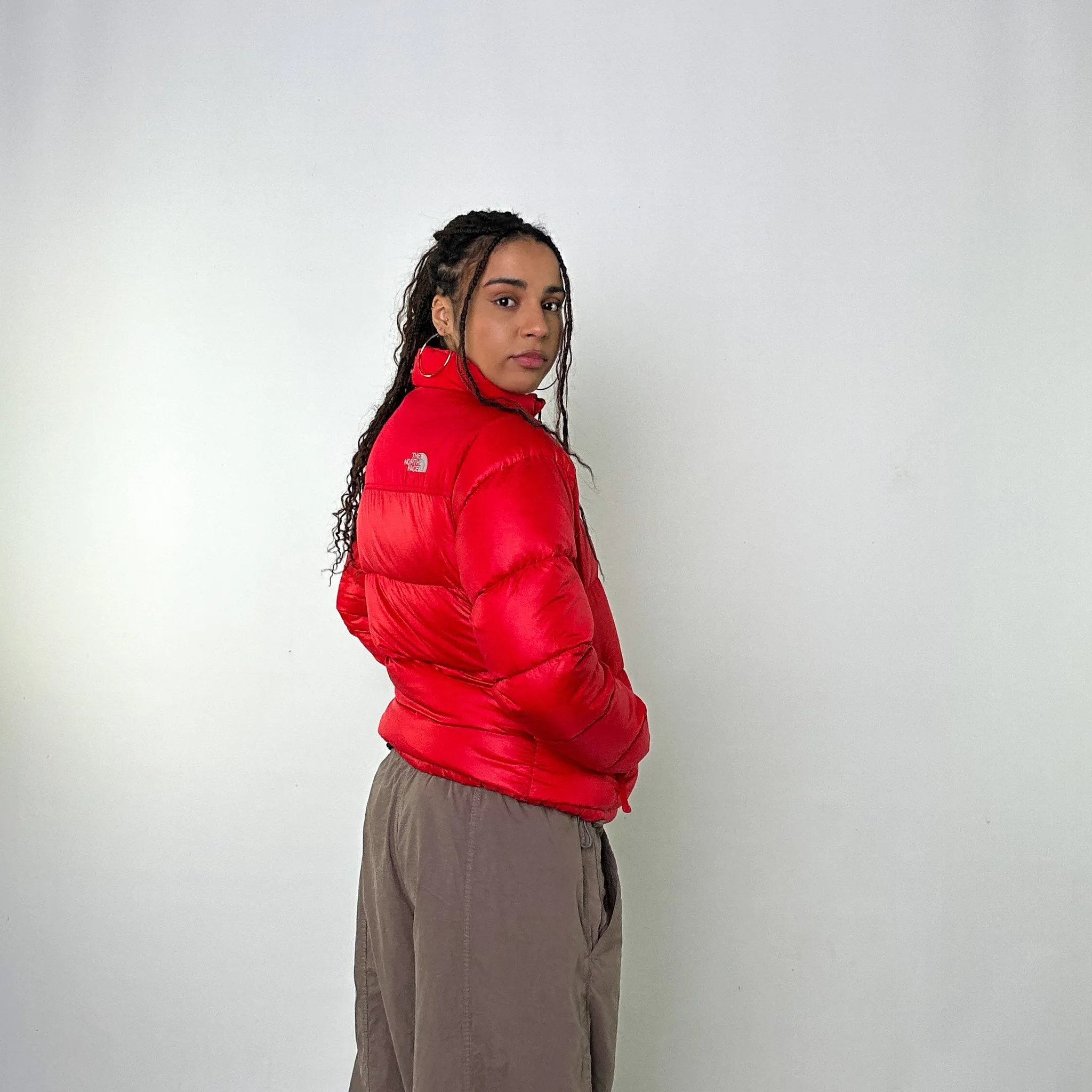 Red 90s The North Face 700 Series Puffer Jacket Coat (M)