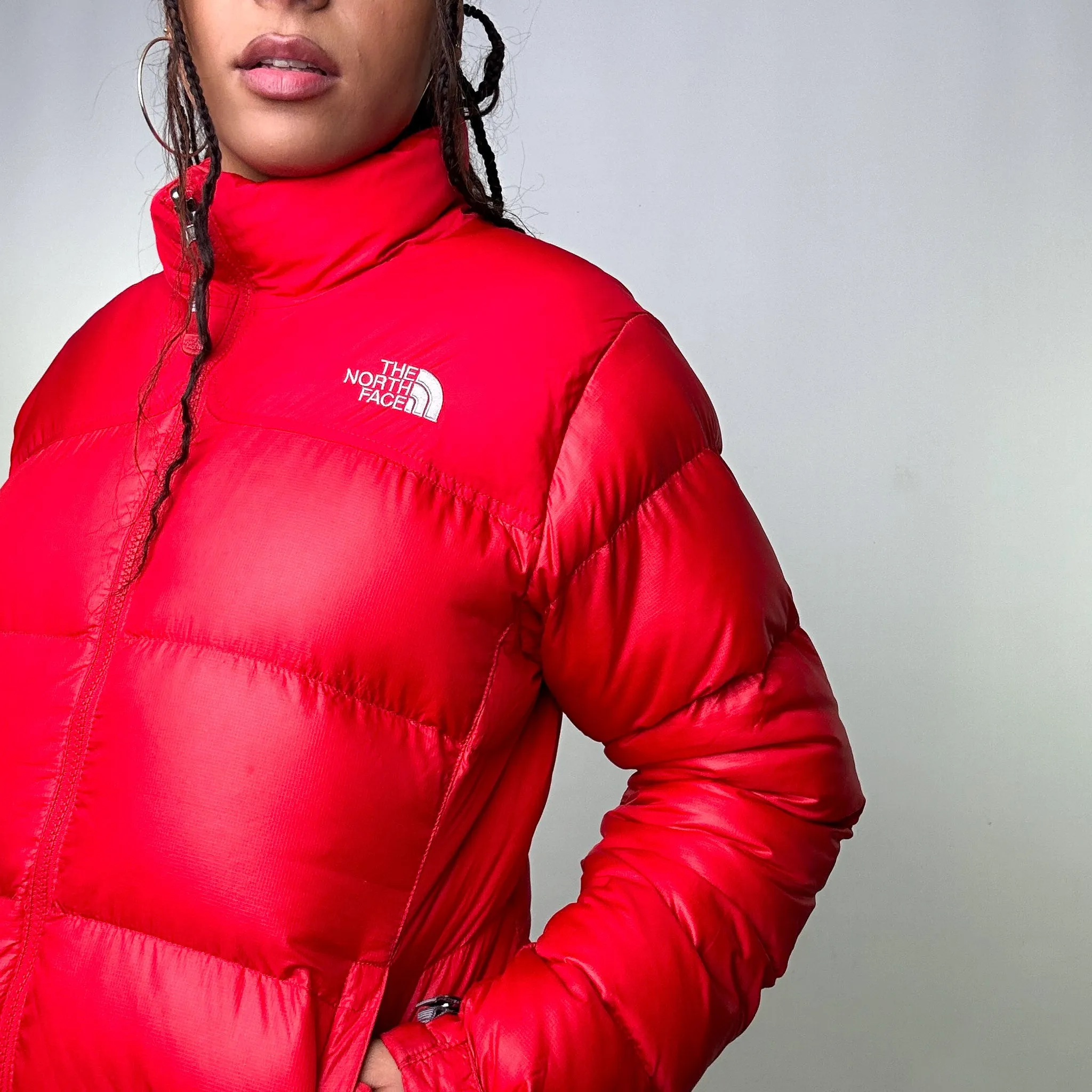 Red 90s The North Face 700 Series Puffer Jacket Coat (M)